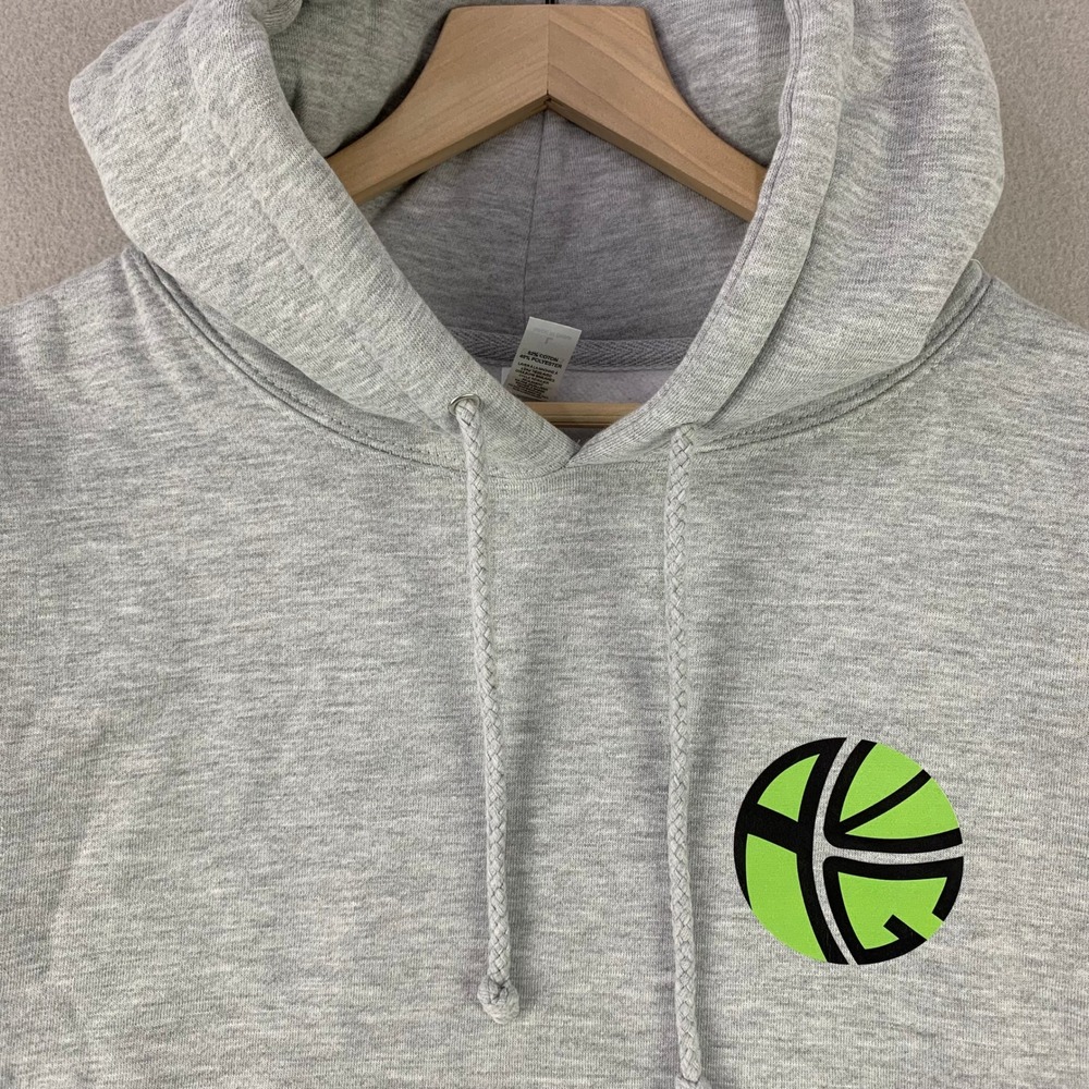 Mens Grey Hoodie Size‎ Large Basketball Graphic Logo Fleece Pullover Athletic